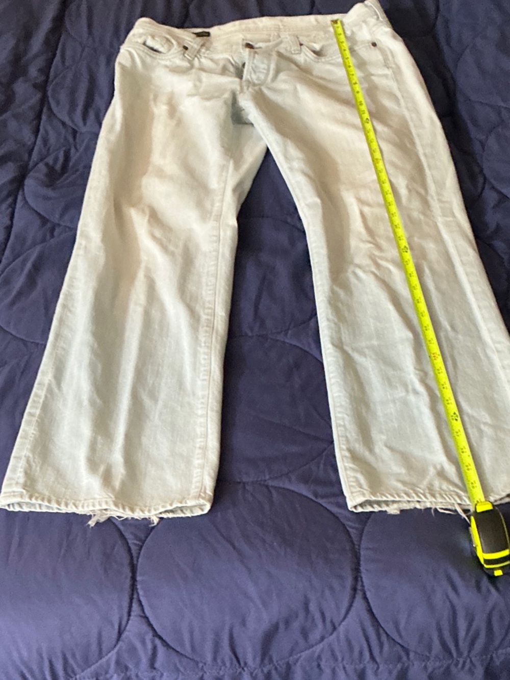Citizens of Humanity Light Wash Wide-Leg Jeans-button fly 36x34
